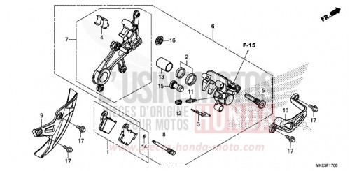 ETRIER DE FREIN ARRIERE CRF450RH de 2017
